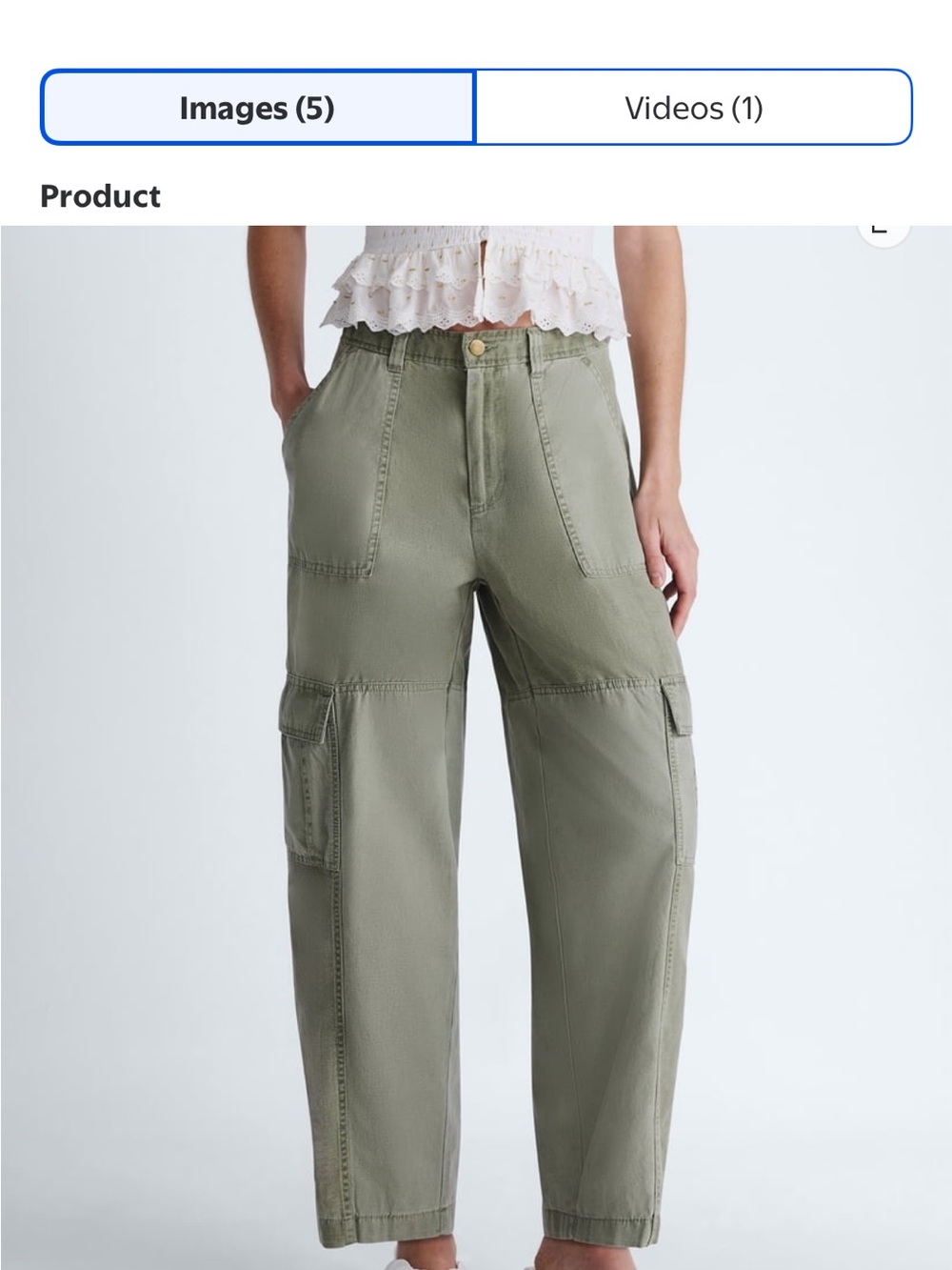 High-Rise Olive Cargo Joggers